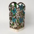 Bath   Body Works Butterfly Foaming Soap Holder Sleeve Metal Floral Blue Chrome