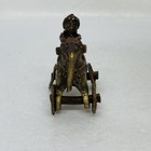 Antique Victorian Era Brass Indian Warrior On Elephant On Wheels Handmade Art O