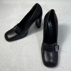 Gucci Dark Brown Leather Logo Square Toe Block Heel Pumps Eu 37 5  us 7 5 