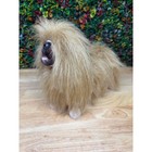 Hansa Creations Pekingese 9  Standing Pet Long Hair Dog Brown Stuffed Animal Euc