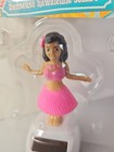 New Solar Powered Dancing Hula Girl Bobblehead Dashboard Toy 4  Pink Dress Nib