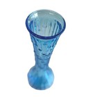 Mid Century Modern Empoli Hobnail Wax Drip Blue Glass Italy Genie Bottle 12in