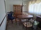 Vintage Oval Extending Wood Dining Table Set  Brown Medium Tone  4 Chairs 