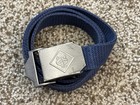 Cub Scout Belt 30  Blue Canvas   Gunmetal Pewter Silver Buckle Bsa Boy Scouts