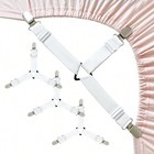 Bed Sheet Fasteners Adjustable Elastic Suspenders Straps Mattress Covers Clips