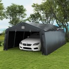 Outsunny 12  X 20  Portable Garage Carport With Ventilation Windows  Black