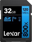 Lexar 32gb Sd Card Flash Memory Card Sdhc Blue Series Uhs-i U1 Class 10 800x New