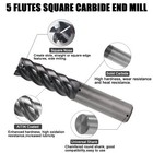 1 Pcs 1 2  Square 5 Flute 3  Overall Length Carbide End Mill - Altin Coated