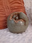 6   art Pottery Majolica Birds In Nest Orb Sphere Vtg Glazed Indoor Outdoor Decor