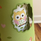 Girl s Bedroom Green Lamp Shade Owls Squirrel Nature Dual Layer Shade Whimsical