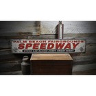 Custom Speedway Wood Sign - Rustic Hand Made Vintage Wooden