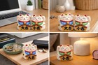 Maneki Neko Lucky Cat Coin Banks Daikichi   Shokichi Set Good Luck Decor