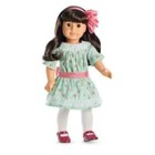 Samantha Special Day Outfit American Girl Doll Green Dress Shoes Hair Bow Tights