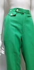 Nos Vintage 1970 s Green Polyester Twill Pants - Waist 28 Inches