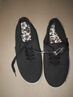 Women   s Canvas Sneakers Lace Up Canvas Shoes- Low Top Black   Size 7m