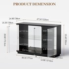 Black Glass Display Case With Led Light For Collectibles  Lockable Curio Cabinet