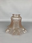 Vtg Pink Ruffled Glass Light Shade Lamp Fan Replacement Sconce