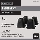 6 Inch Bed Risers 4-pack Durable Heavy Duty Construction Ensures Black New