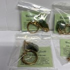 Vintage Genuine Jade The Heavenly Stone Gold Tone Keychain Lot Of 12 Nos