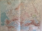 1887 Europe Continent Vintage Geographical Map Color Original C12-7