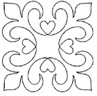 Quilting Stencil Heart Block Quilt Pattern Classic Scroll Motif Design Templates