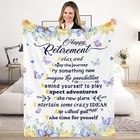 Soft Flannel Happy Retirement Blanket  50 X 60 Inch Retirement-white Purple