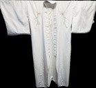 Ichiban Kimono Robe White Floral Embroidered Made In Japan Geisha Japanese