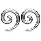  Stainless Steel Spiral Tapers  Sold As A Pair 3mm  8ga  Silver Tone