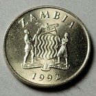 Zambia - 1992 - 1 Kwacha  - Km38  19 2mm - Two Taita Falcons