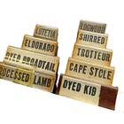 Vintage Rubber Stamp Furrier Business Fur Labels Lot Of 13 Office Ink Stamps