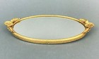 Vtg Matson Signed Gold Gilt Ormolu Daisy Floral Handles Oval Mirror Tray 10 5  