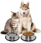 Stainless Steel Cat Bowl 2 Pack Metal Dog Bowls For Food And Water Non-slip Pet