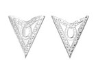 New  Western Collar Tips - Silver Horseshoe 1 1 2  Screw-on