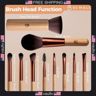Travel Makeup Brush Set Bs-mall 10 Pcs Professional Bamboo - -friendly