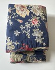 Vtg  Chaps Ralph Lauren Cape Cod Pair Pillow Shams Blue Floral Plaid Trim Ec