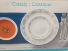 Corelle Classic 16 Piece Dinnerware Modena 4 Place Settings Gray White Dishes