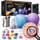 Gemstone Dig Kit For Kids - Excavate 15 Real Gems  Stem Space Science Toys  Geol