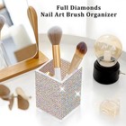 Pen Container Makeup Brush Holder Shiny Sparkly Diamond Pen Box With 3 Slots