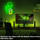 Green Alien Neon Signs  Dimmable Beer Alien Neon Light For Wall Decor Bedroom   