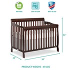 Dream On Me Ashton 5 In 1 Convertible Crib Espresso  Espresso  new