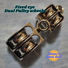 Fixed Eye Dual Sheave Pulley  2 Count  Bag  Dual Half Inch Wide Wheels 3 