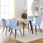 Dining Chair Set Of 4 Designer Chair Faux Leather Metal Legs Foam Home Office
