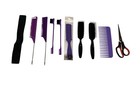 New 12pc Ultimate Wig Care Kit Black Purple Styling Bundle Bonnet Storage Bag