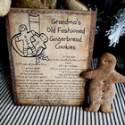 Primitive Victorian Vintage Christmas Kitchen Grandma Gingerbread Cookies Sign