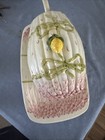 Large Hand Painted Asparagus Shaped Soup Tureen W ladle  platter Italian Majolic
