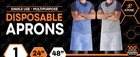 Safety 1000 White Plastic Disposable Aprons For Cooking   More