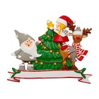 Personalized Santas Friends Family Of 3 Christmas Ornaments - Customized Santa