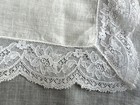 Vintage Hanky White Lace Edge White Linen Center Wedding Formal New W o Tag
