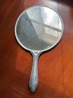 Vintage Heavy Antique Silver Plated Ornate Vanity Hand-held Mirror