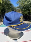 Vtg Kiwanis International Patch Hat Made In Usa Blue With Yellow Rope Strapback